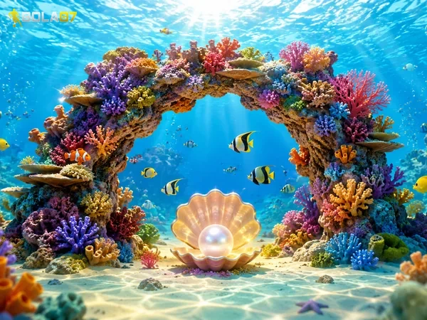 Tampilan permainan Star Fishing bertema galaksi